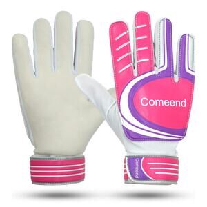 Comeend Goalie Gloves Soccer Goalkeeper Gloves for Kids Latex Palm Grip Size 4-7